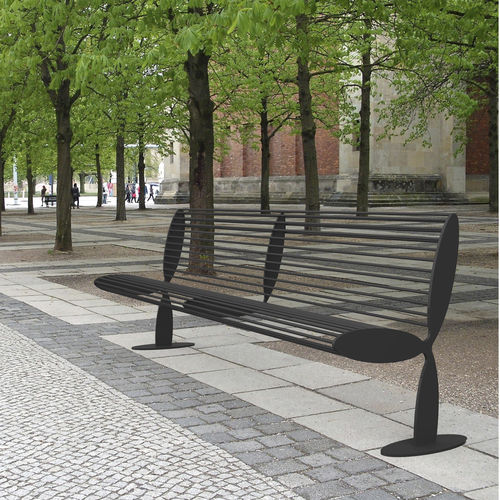 Banc public contemporain - CALIFORNIA - CITYSì - en acier / en métal peint / avec dossier