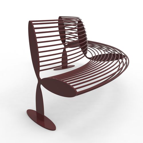 Banc public design - CALIFORNIA ROUND OUT - CITYSì - en métal peint / avec dossier / pour restaurant