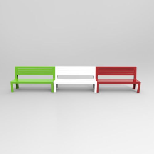 Banc public contemporain - ITALY - CITYSì - en acier galvanisé / en acier peint / avec dossier