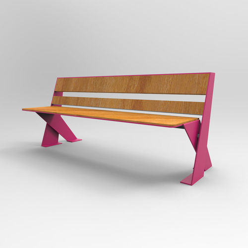 Banc public contemporain - ISIDE - CITYSì - en bois / en acier galvanisé / en acier peint
