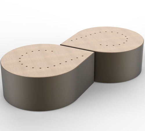 Banc public design original - DROP - CITYSì - en bois / en tôle d'acier / modulaire