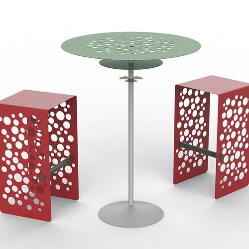 Table design original - LEVANTE  - CITYSì - en tôle / avec piètement en métal / ronde