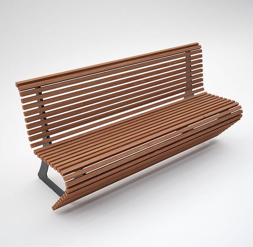Banc public contemporain - ELODIE COLORWOOD  - CITYSì - en aluminium / en métal peint / avec dossier