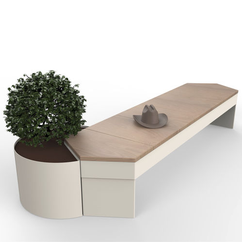 Banc public design original - CRUISE - CITYSì - en bois / en acier peint / modulaire