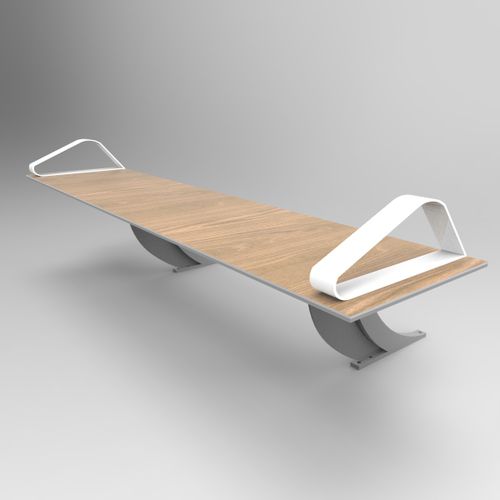 Banc public contemporain - SOFFIO - CITYSì - en acier galvanisé / avec accoudoirs