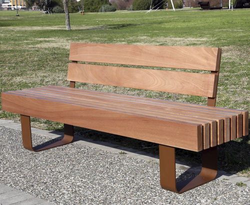Banc public classique - DAFNE - CITYSì - en bois / en acier galvanisé / en acier peint