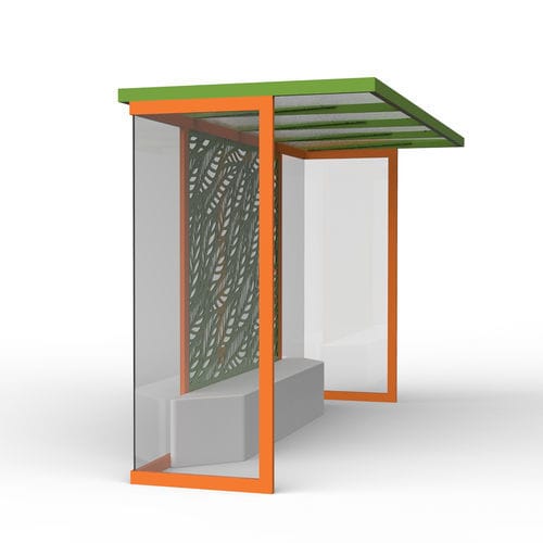 Abribus en verre - C10 - CITYSì - en acier galvanisé / avec banc