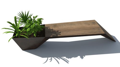 Banc public contemporain - URBAN  - CITYSì - en bois / en acier galvanisé / sans dossier