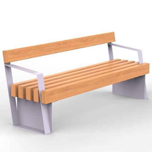Banc contemporain - FASSA bench - CITYSì - en bois / en acier peint / avec dossier