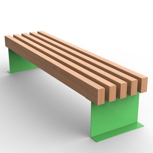 Banc de jardin contemporain - FASSA SEAT  - CITYSì - en bois / en acier peint / sans dossier