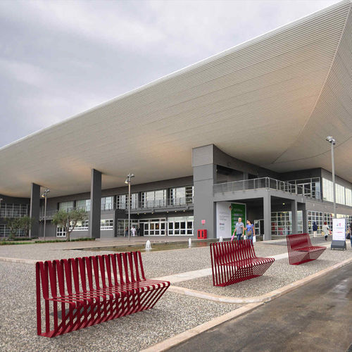 Banc public contemporain - 3619 - CITYSì - en acier galvanisé / en acier peint / avec dossier