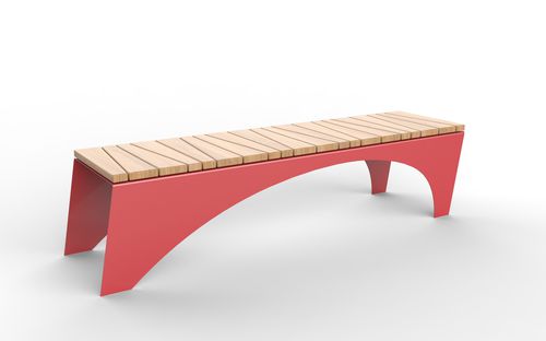 Banc public contemporain - FRISONE - CITYSì - en acier galvanisé / en acier peint / en bois