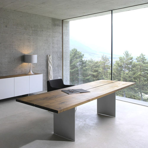Bureau contemporain - TIX - Mobimex - en bois massif / en acier / en aluminium