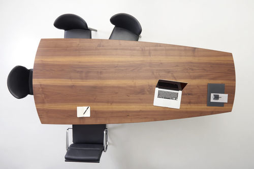 Table de réunion contemporaine - LYNX FLOW - Mobimex - en bois / trapézoïdale / pour bureau
