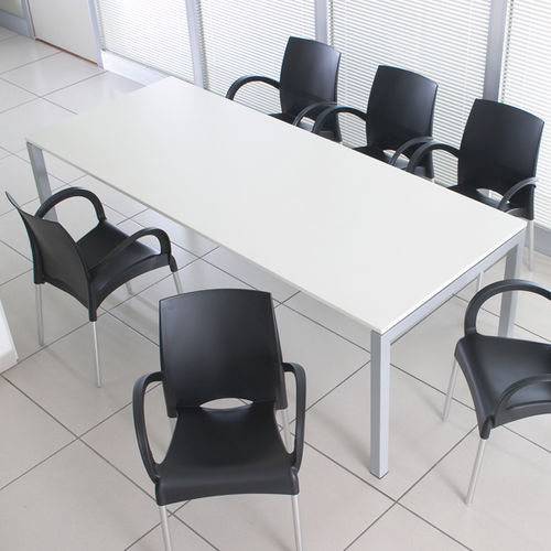 Table contemporaine - OPUS - PAPATYA - en aluminium anodisé / avec piètement en aluminium anodisé / rectangulaire
