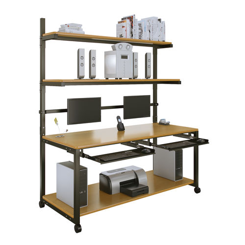 Bureau contemporain - LAN  - Versa Products - en stratifié / en acier / à hauteur réglable