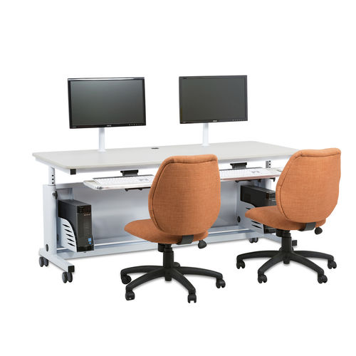 Bureau poste de travail - DELUXE - Versa Products - sur pied / pour 2 personnes / contemporain