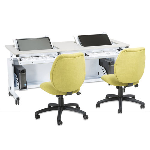 Bureau poste de travail - REVOLUTION - Versa Products - sur pied / pour 2 personnes / contemporain