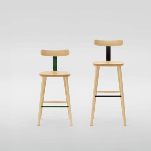 Chaise de bar contemporaine - T&O - Maruni - d'intérieur / en chêne / en frêne