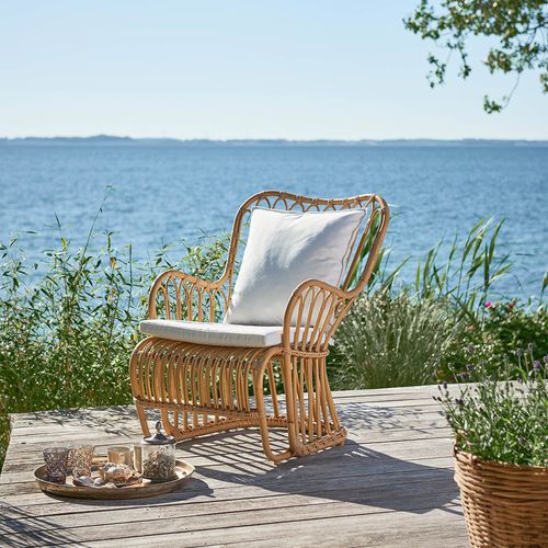 Fauteuil contemporain - Tulip - Sika-Design - en tissu / en rotin / en osier