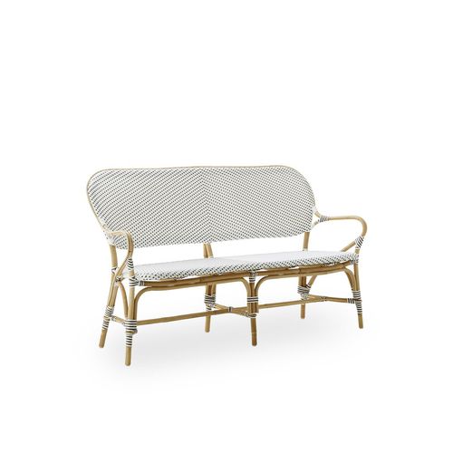 Banc de jardin contemporain - Isabell - Sika-Design - en rotin / en noyer / avec dossier