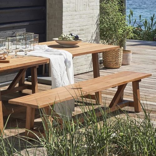 Banc de jardin classique - George - Sika-Design - en teck / sans dossier / sans accoudoirs
