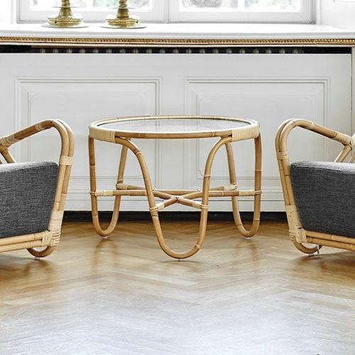 Table basse contemporaine - Charlottenborg  - Sika-Design - en rotin / en osier / avec piètement en rotin