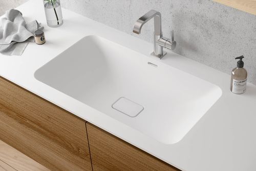 Vasque à encastrer - MIRAKLON FMS5 - Hasenkopf - en Corian® / avec plan intégré / avec mitigeur