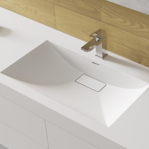 Vasque à encastrer - MIRAKLON FMW - Hasenkopf - en Corian® / avec plan intégré / avec mitigeur