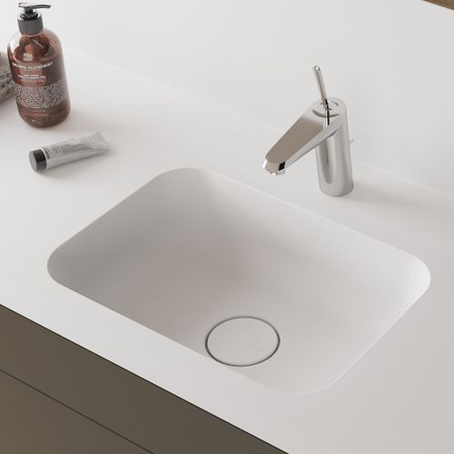 Vasque à encastrer - DUPONT - Hasenkopf - en Corian® / avec plan intégré / avec mitigeur