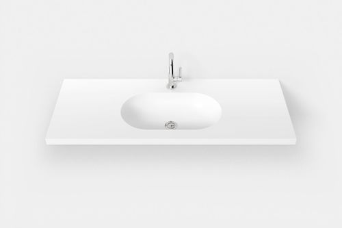 Vasque à encastrer - FONTANA FCU2 - Hasenkopf - en Corian® / avec plan intégré / avec mitigeur