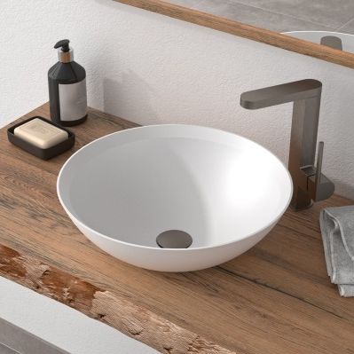 Vasque à poser - AXR-E - Hasenkopf - en bois massif / en Solid Surface / ronde