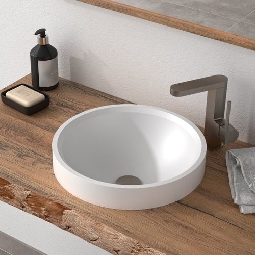 Vasque semi-encastrée - AXR-S - Hasenkopf - en Solid Surface / ronde / sans trou