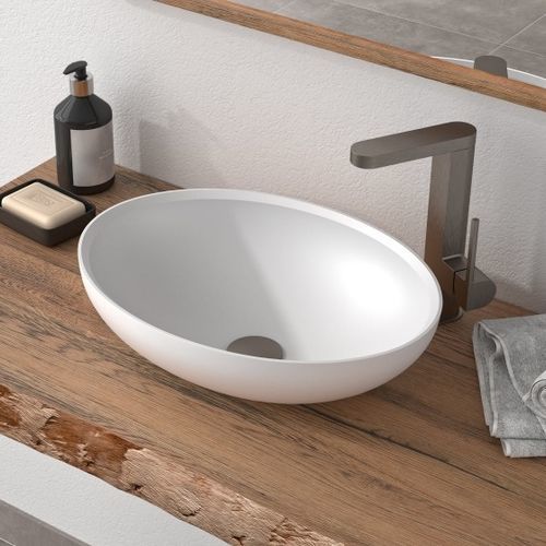 Vasque à poser - AXO-E - Hasenkopf - en Solid Surface / ovale / sans trou