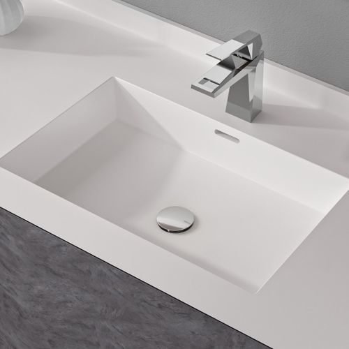 Vasque à encastrer - FXP - Hasenkopf - en acrylique / en Solid Surface / avec plan intégré