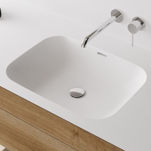 Vasque à encastrer - FONTANA FCU - Hasenkopf - en Corian® / avec plan intégré / rectangulaire
