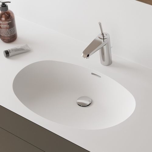 Vasque à encastrer - FONTANA FOB - Hasenkopf - en Corian® / avec plan intégré / avec mitigeur