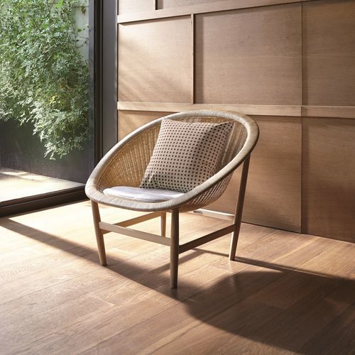 Fauteuil contemporain - BASKET - KETTAL - en tissu / en fibres synthétiques / en teck