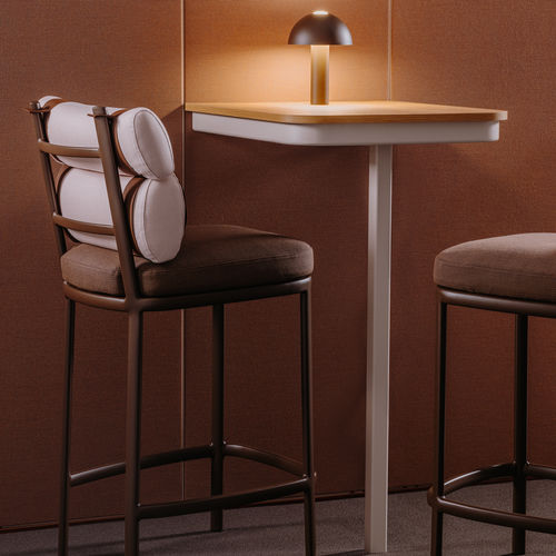 Chaise de bar contemporaine - ROLL - KETTAL - d'intérieur / en tissu / en aluminium