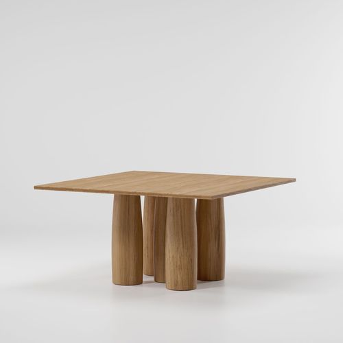 Table à manger design - IL COLONNATO - KETTAL - en ciment / en teck / en marbre