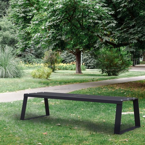Banc public design minimaliste - BALLADE METAL - ROSSIGNOL - en acier à revêtement par poudre / avec dossier / sans dossier