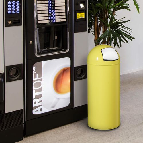 Poubelle en acier inoxydable - PUSH - ROSSIGNOL - en acier à revêtement par poudre / avec couvercle / d'intérieur
