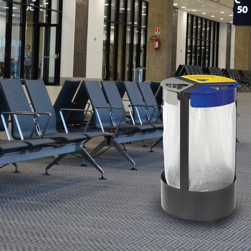Support de sac poubelle public - CITWIN ESSENTIEL - ROSSIGNOL - de tri sélectif / au sol / en acier à revêtement par poudre