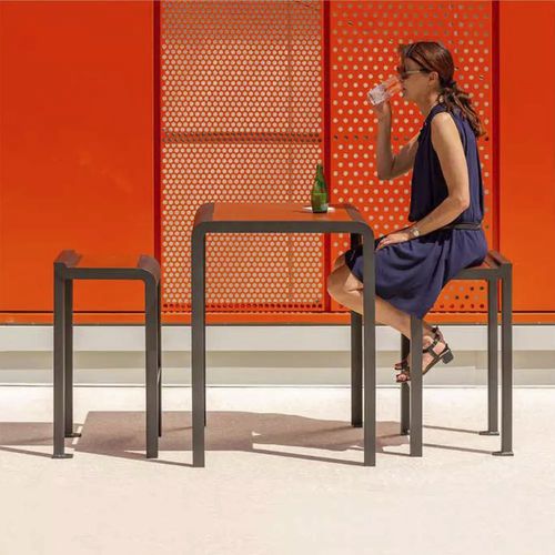 Table mange-debout contemporaine - PAOSA - Concept Urbain - en HPL / avec piètement en acier galvanisé / rectangulaire