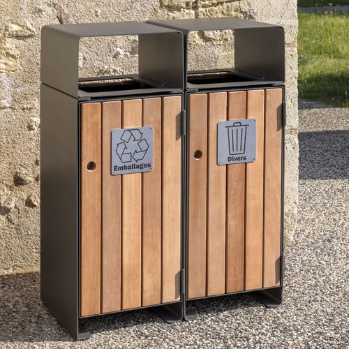 Poubelle en acier galvanisé - OCÉAN - Concept Urbain - en acier inoxydable / en tôle d'acier / en acier laqué