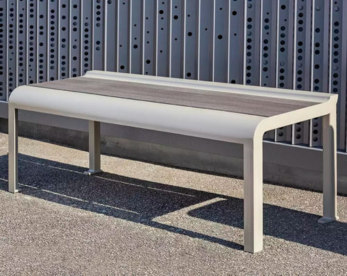 Banc public contemporain - PAOSA - Concept Urbain - en acier / en HPL / sans dossier