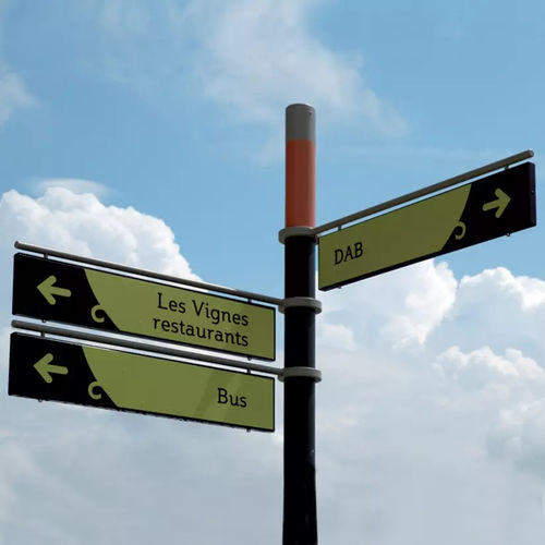 Plaque signalétique d'orientation - OR'A - Concept Urbain - sur pied / en aluminium / en acier