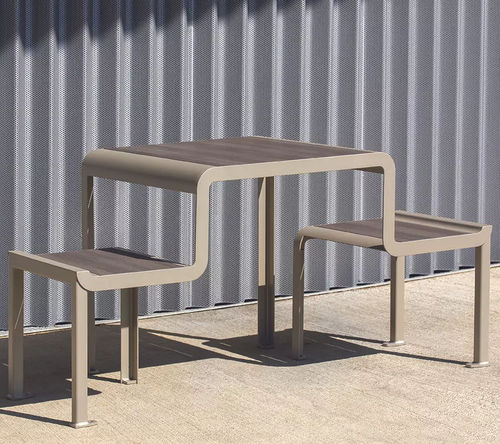 Table de pique-nique pour 2 personnes - PAOSA - Concept Urbain - contemporaine / en tôle d'acier / en HPL