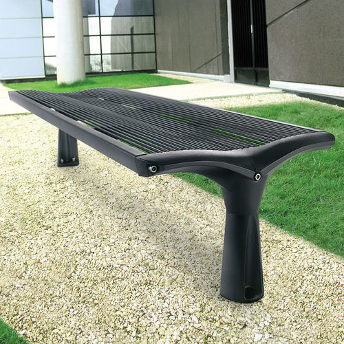 Banc public contemporain - VESTA - Concept Urbain - en fonte / en acier / sans dossier