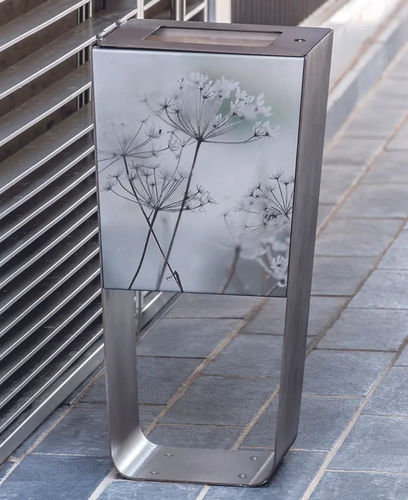 Poubelle publique - KARMA - Concept Urbain - en tôle d'acier / en aluminium / avec cendrier intégré